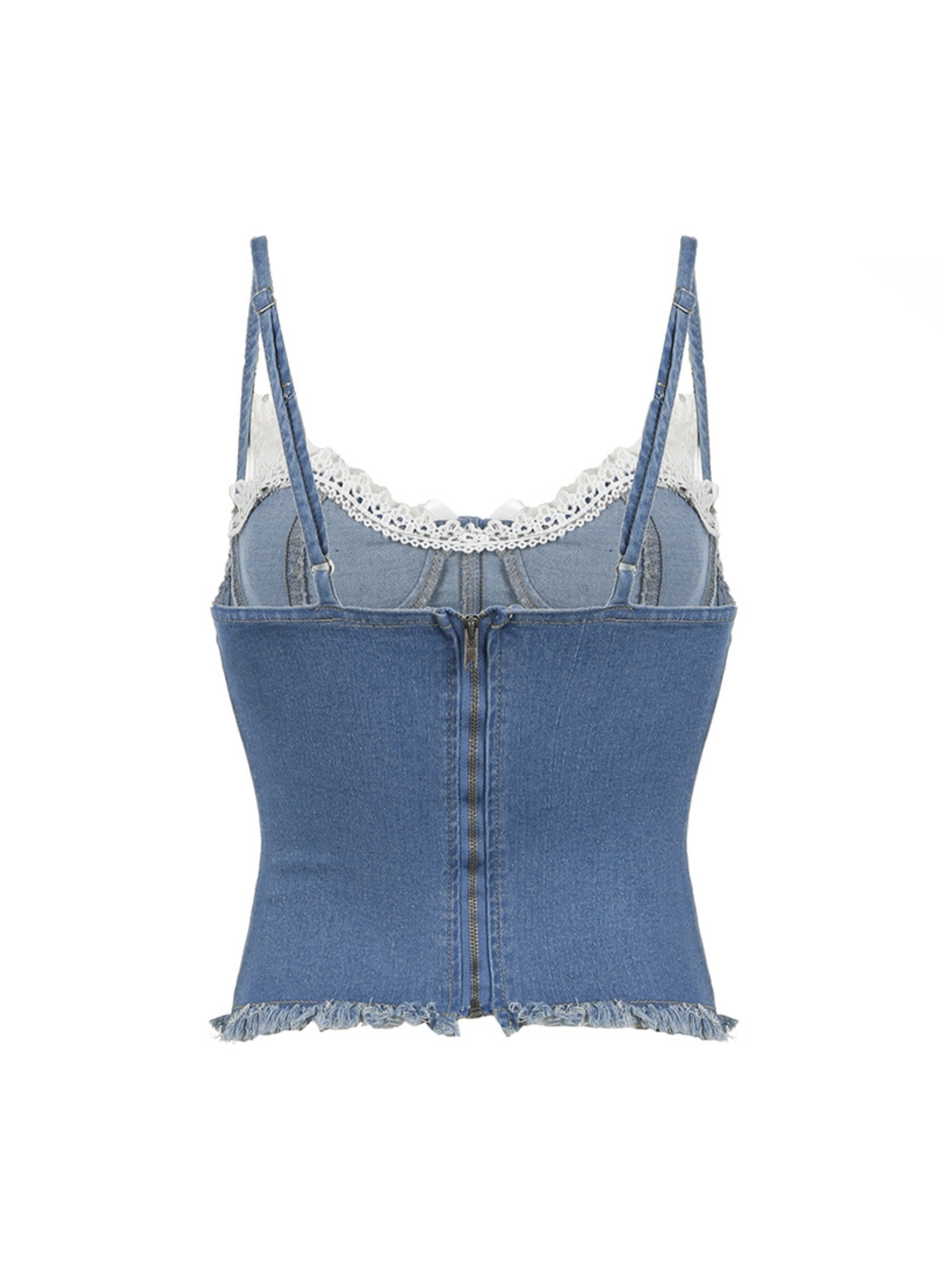 REALMEFIT  -  Kelsie Bow Detail Denim Top