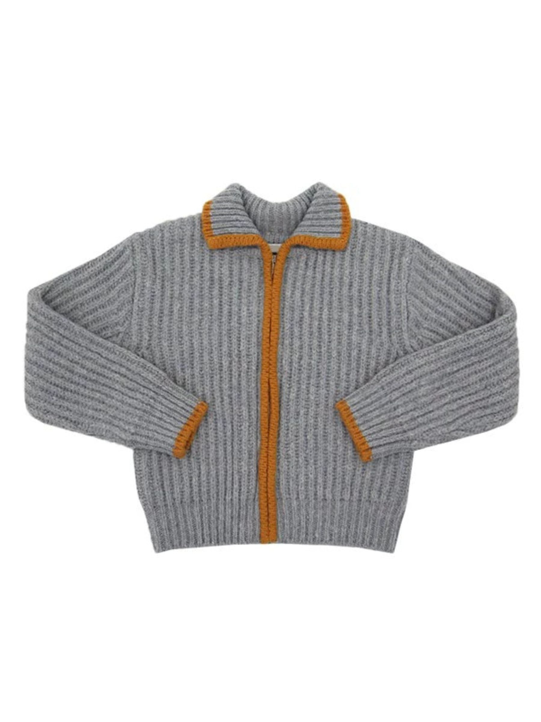 REALMEFIT  -  Heaven Zipper Knitted Striped Cardigan