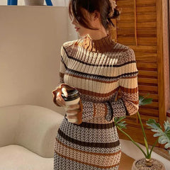 REALMEFIT  - Carabella Striped Knit Midi Dress