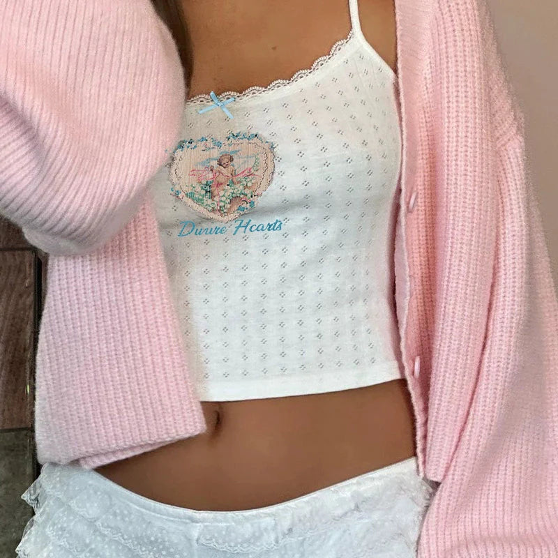 REALMEFIT  - Elodie Heart Print Crop Top