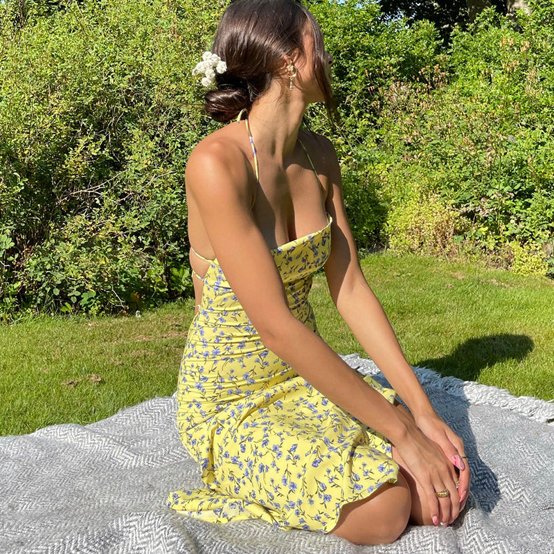 REALMEFIT  - Nidya Floral Backless Midi Dress