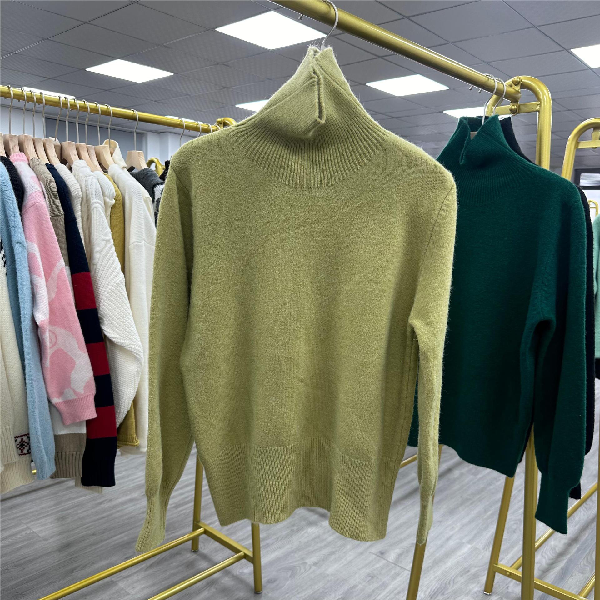 preppy Japanese Style Retro Pile Turtleneck Sweater Women's Loose Lazy Outer Wear Niche Autumn and Winter New Soft Glutinous Style Pullover Top