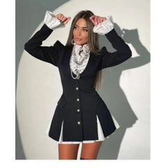 2024 fall fashion trends Suit Jacket Fake Two-Piece Skirt Women's Clothing