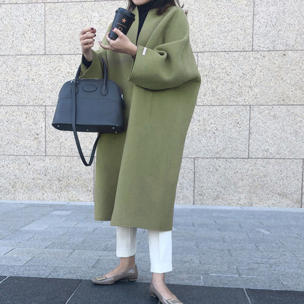 fall fashion 2024 Autumn and Winter New Fashion Loose Temperament Coat Long Solid Color Straight Coat Top for Women