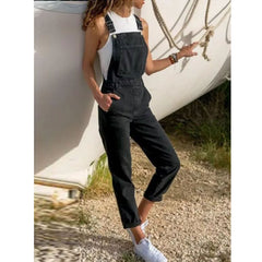 back to school fits Women's 2024 New Casual Fashion Denim Suspender Pants Women's Pants plus Size Women's Pants Solid Color Jeans