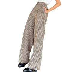 business casual outfits woman Plaid Wide-Leg Pants Plaid Trousers Autumn and Winter New Straight Commuter Women's Casual