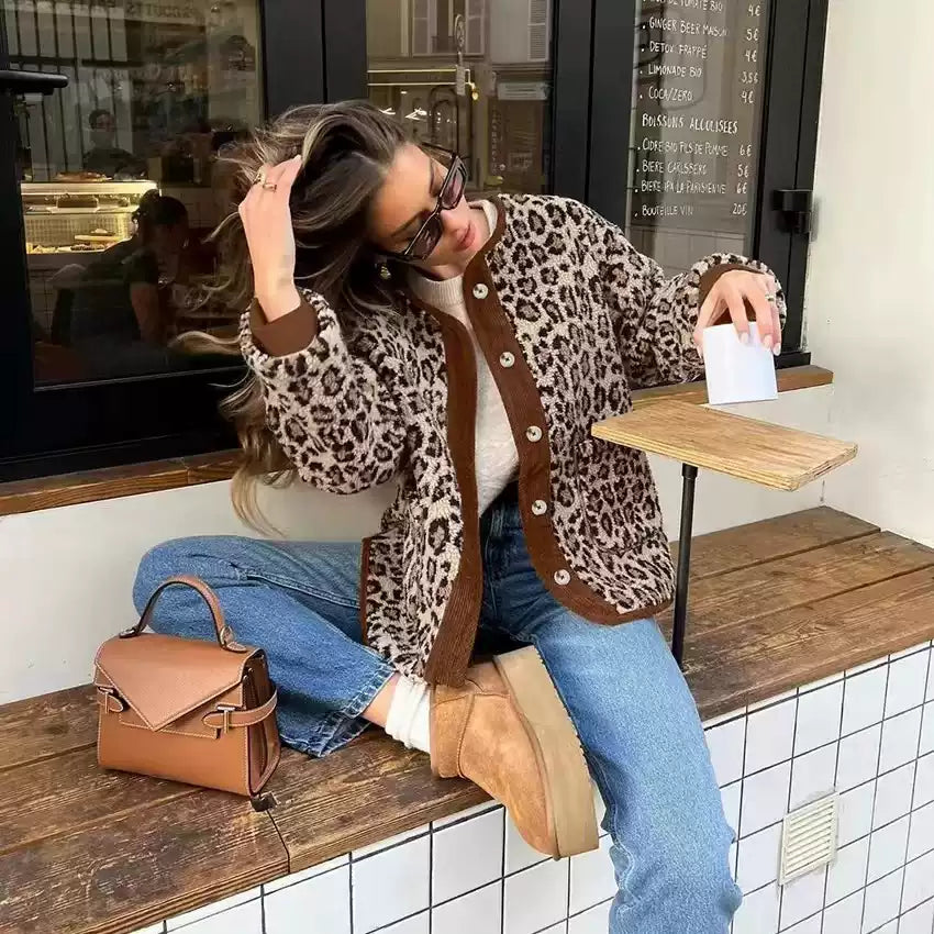 REALMEFIT  -  Abigail Leopard Bouclé Jacket