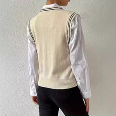 2024 fall fashion trends 2024 Autumn and Winter Fashion New Wear V-neck Knitted Vest (without Shirt)