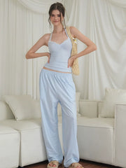 REALMEFIT  -  Jeanelle Striped Wide-Leg Lounge Pants