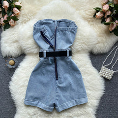 outfit inspo Tube Top Overalls Women's New High Waist Slimming Wide Leg Shorts Small Casual Jumpsuit Hot Girl Pants