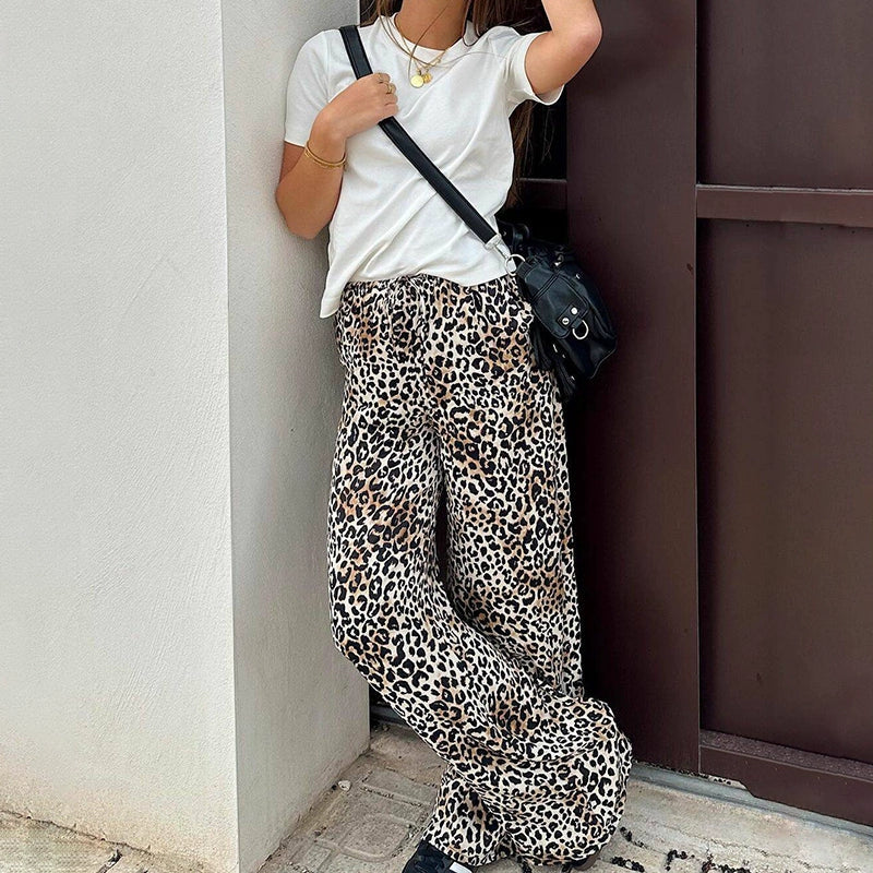 REALMEFIT  -  Cristel Leopard Print Wide-Leg Pants