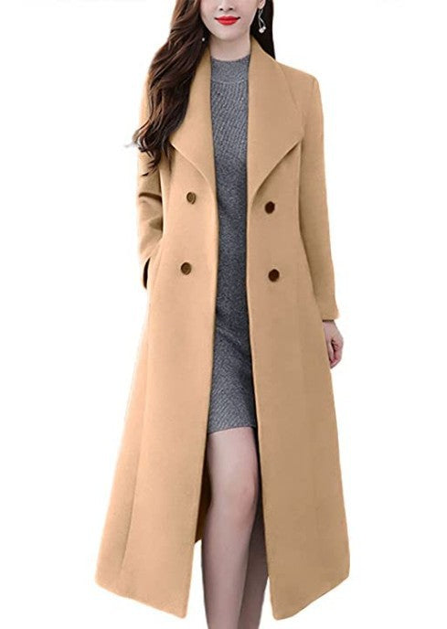 outfit inspo [Thickened with Lining] Autumn and Winter New Woolen Overcoat for Women over the Knee Thickened plus Size Lapel Super Long