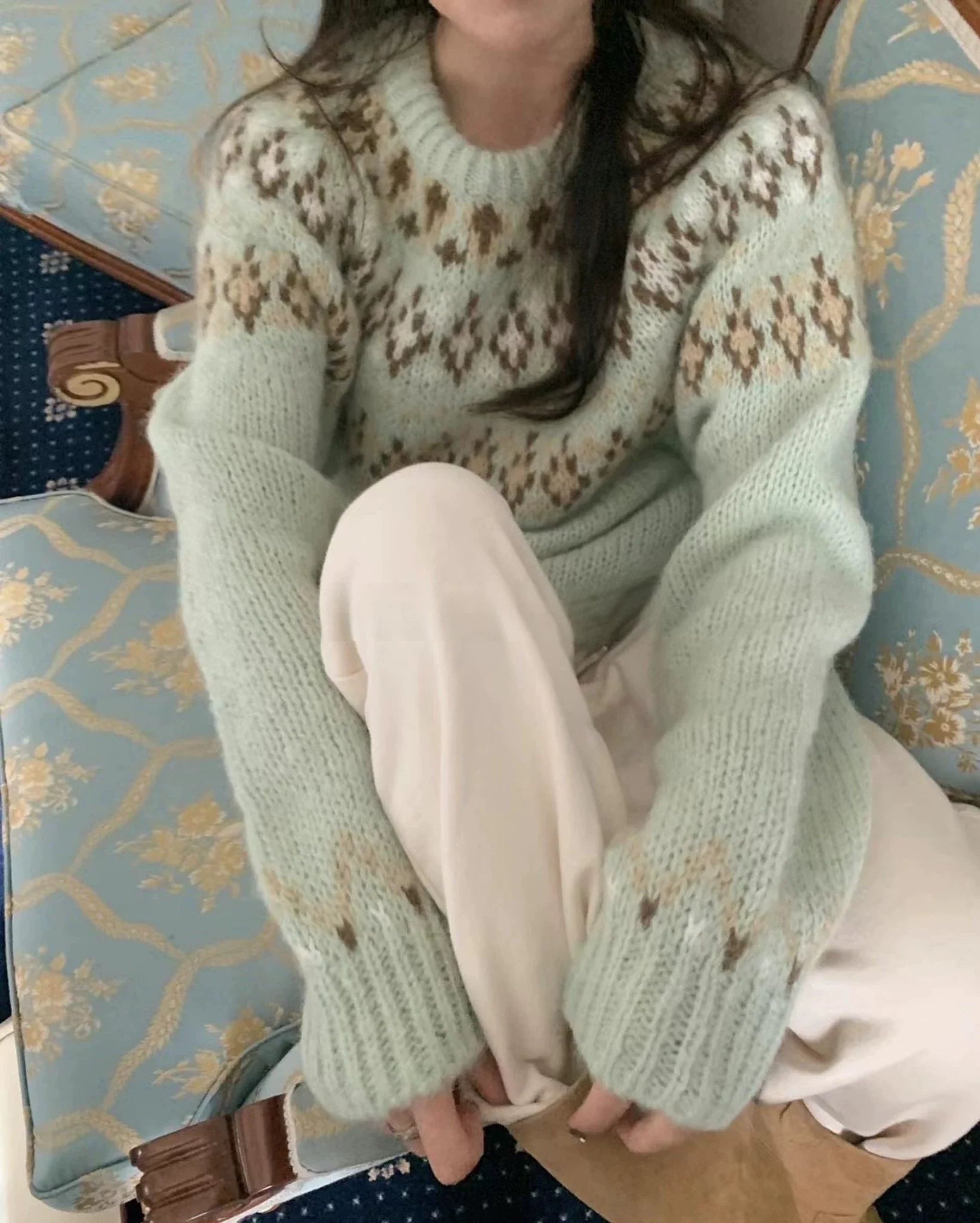 REALMEFIT  - Emalee Nordic Pattern Knit Sweater