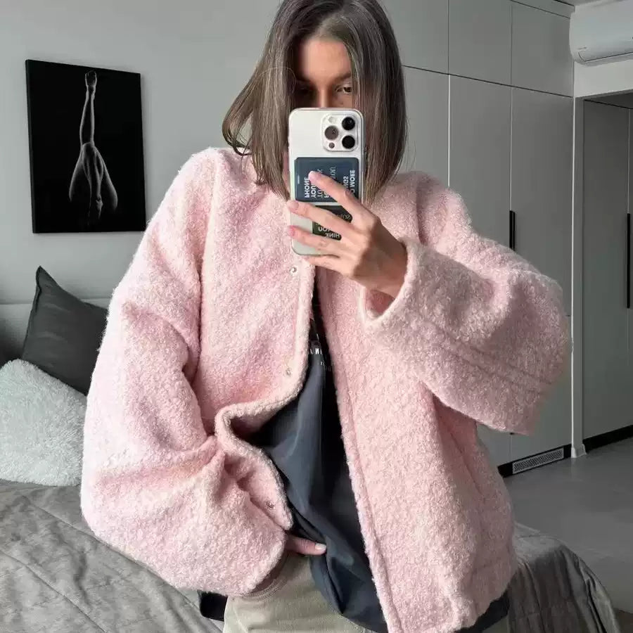 REALMEFIT  -  Nathaly Soft Pink Bouclé Jacket