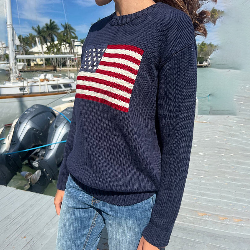 REALMEFIT  -  Mable American Flag Sweater