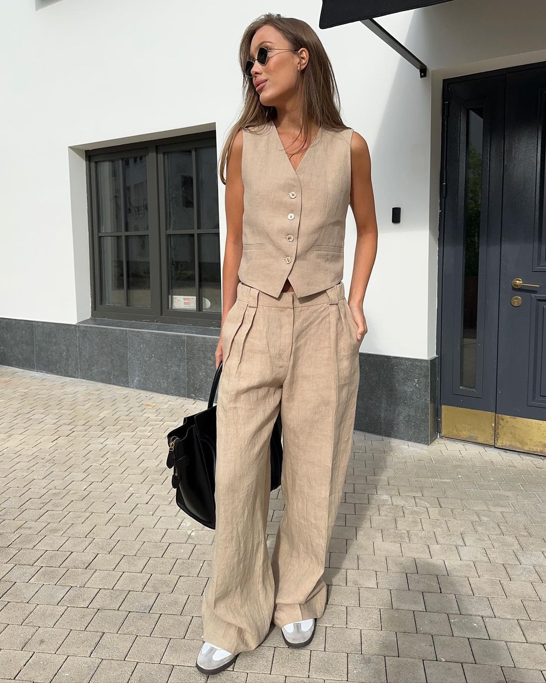 church outfit Vest Casual Pants Two-Piece Set 2024 Spring and Summer New Women's Fashion Sleeveless Vest Low Waist Pants Suit