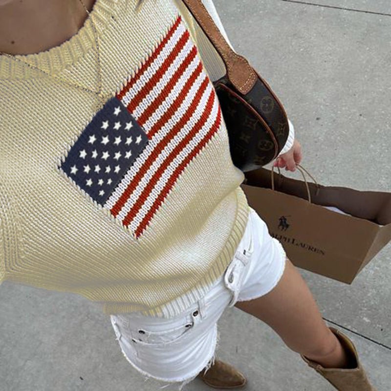 REALMEFIT  -  Mable American Flag Sweater