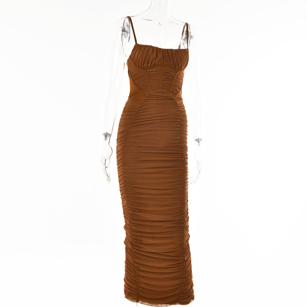 REALMEFIT  -    Ruched Corset Midi Dress