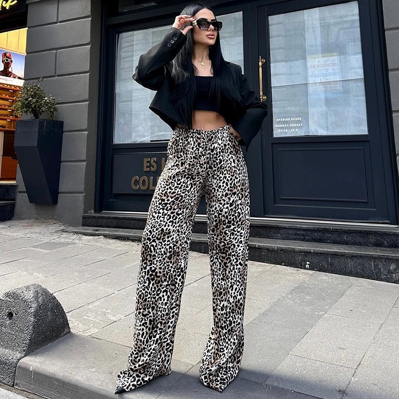 REALMEFIT  -  Cristel Leopard Print Wide-Leg Pants