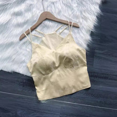 outfit inspo 2024 Summer New Silk Jacquard Bra One-Piece Beauty Back Top This Year Popular National Style Vest Small Sling Women