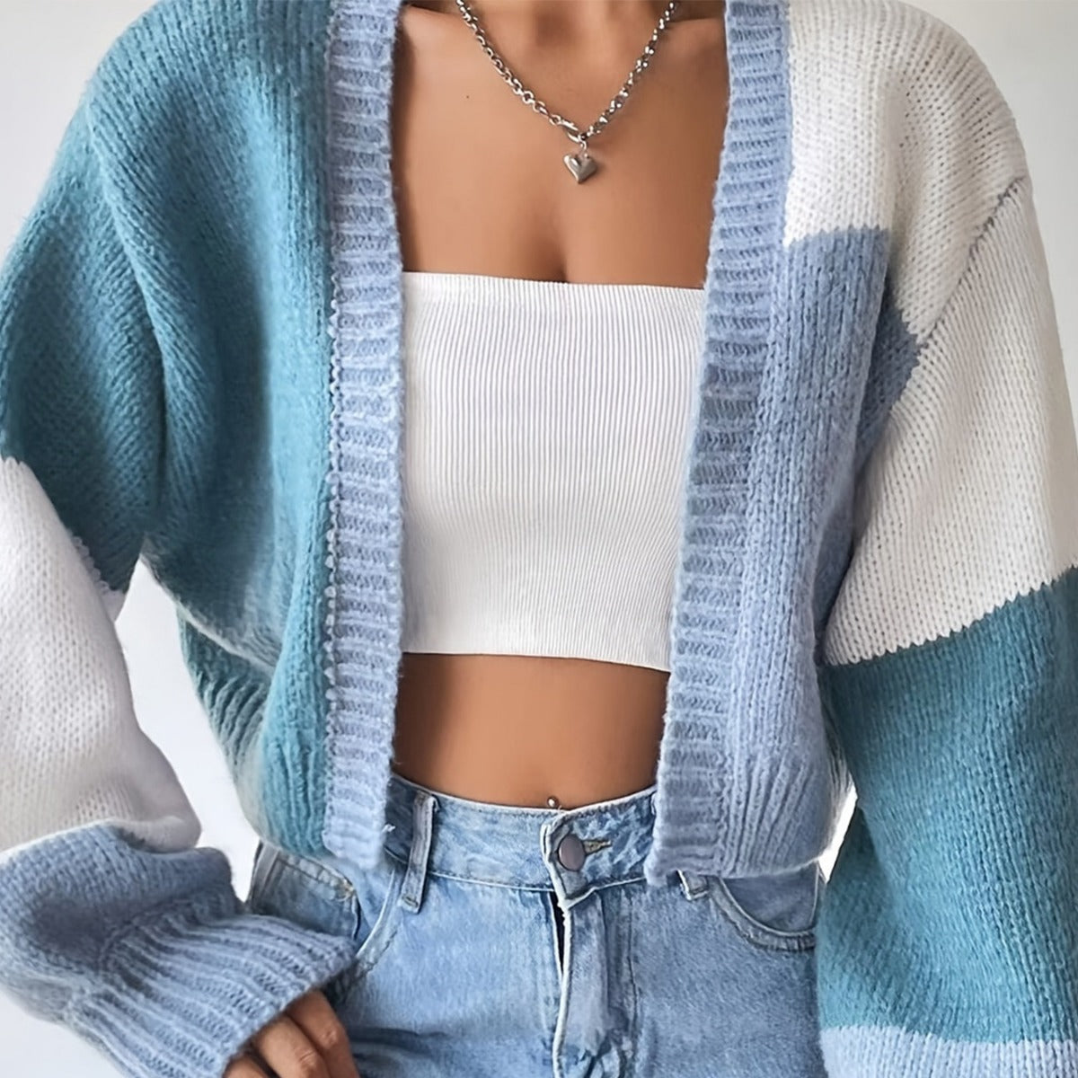 2000s fashion 24 Cardigan Sweater Women's New Versatile Color Matching Casual Niche Retro Striped Long Sleeve Sweater Coat for Women