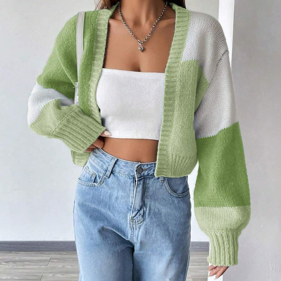 2000s fashion 24 Cardigan Sweater Women's New Versatile Color Matching Casual Niche Retro Striped Long Sleeve Sweater Coat for Women