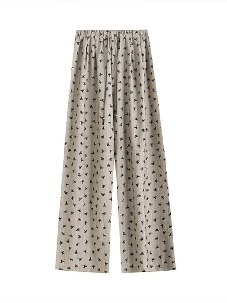 REALMEFIT  -  Annette Bow Print Wide-Leg Pants