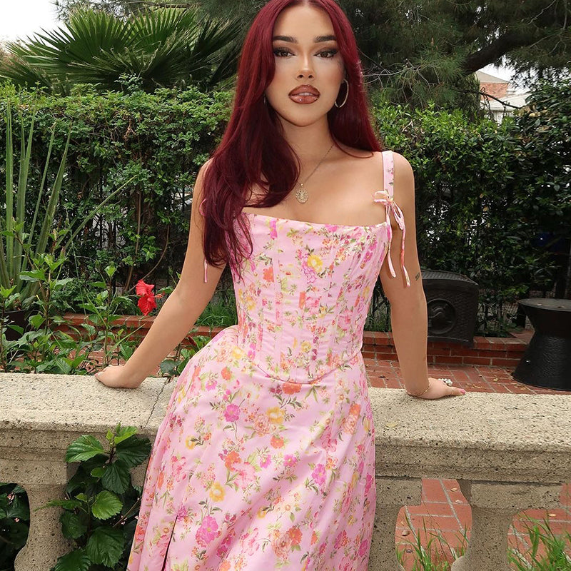 REALMEFIT  -  Zarya Floral Corset Midi Dress