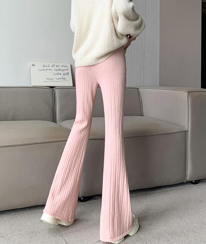 REALMEFIT  -  Miral Ribbed Knit Flare Pants