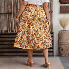 outfit inspo fall 2024 Spring and Summer Women's Clothing New Fashion Printed Floral High Waist plus Size Dress Women