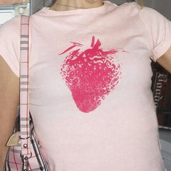 REALMEFIT  - Andee Strawberry Print T-Shirt