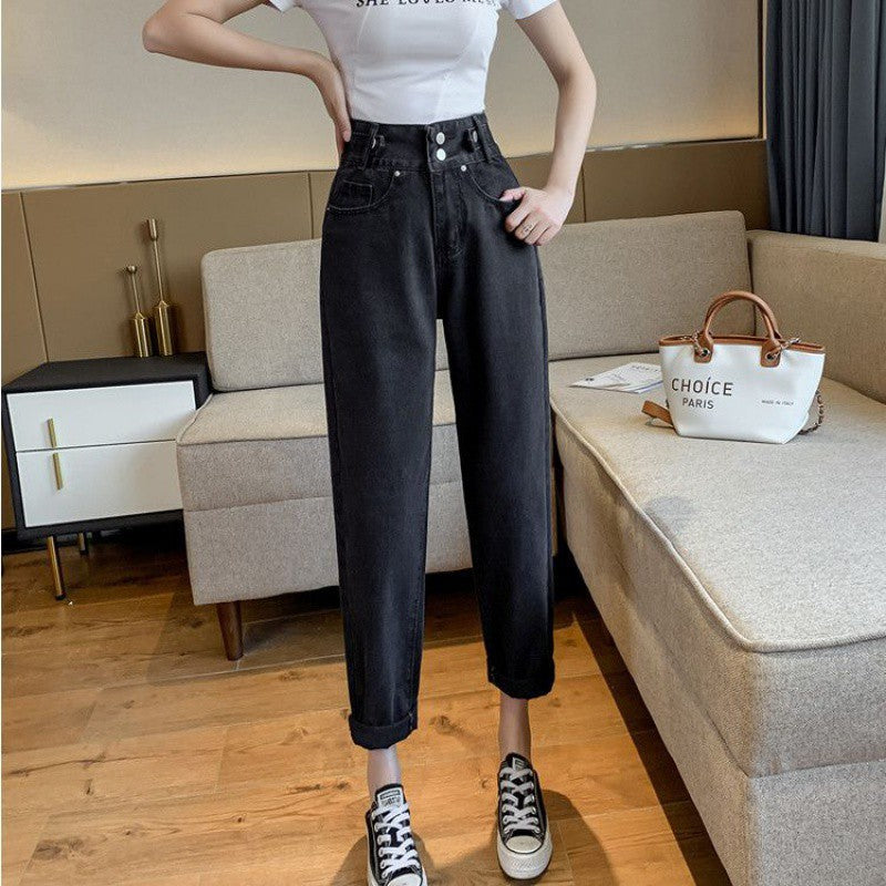 dti outfits Straight Denim Wide-Leg Pants Beaded High Waist Slimming Trousers Women's Niche Design Spring Mop Pants Fashion