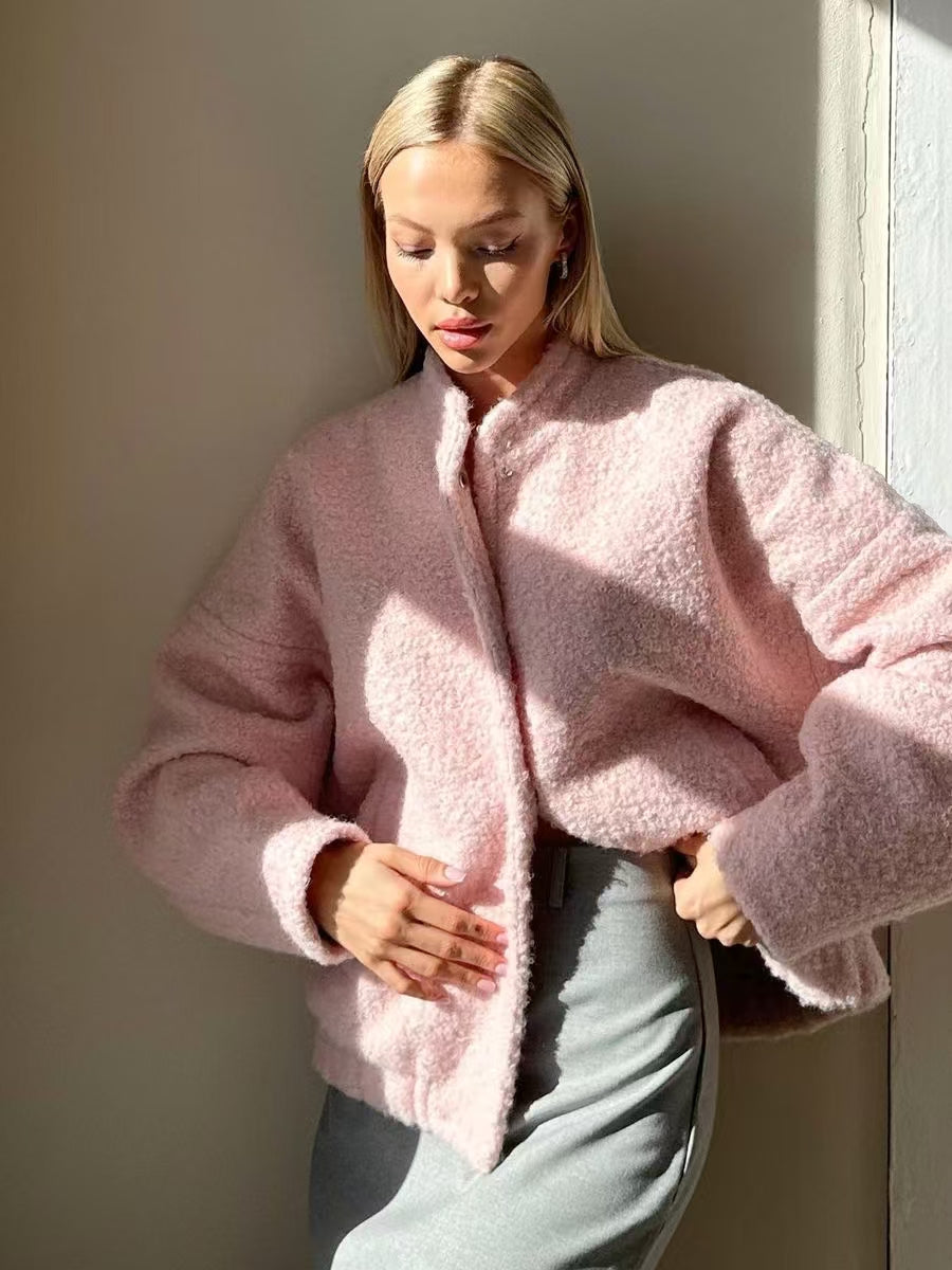 REALMEFIT  -  Nathaly Soft Pink Bouclé Jacket