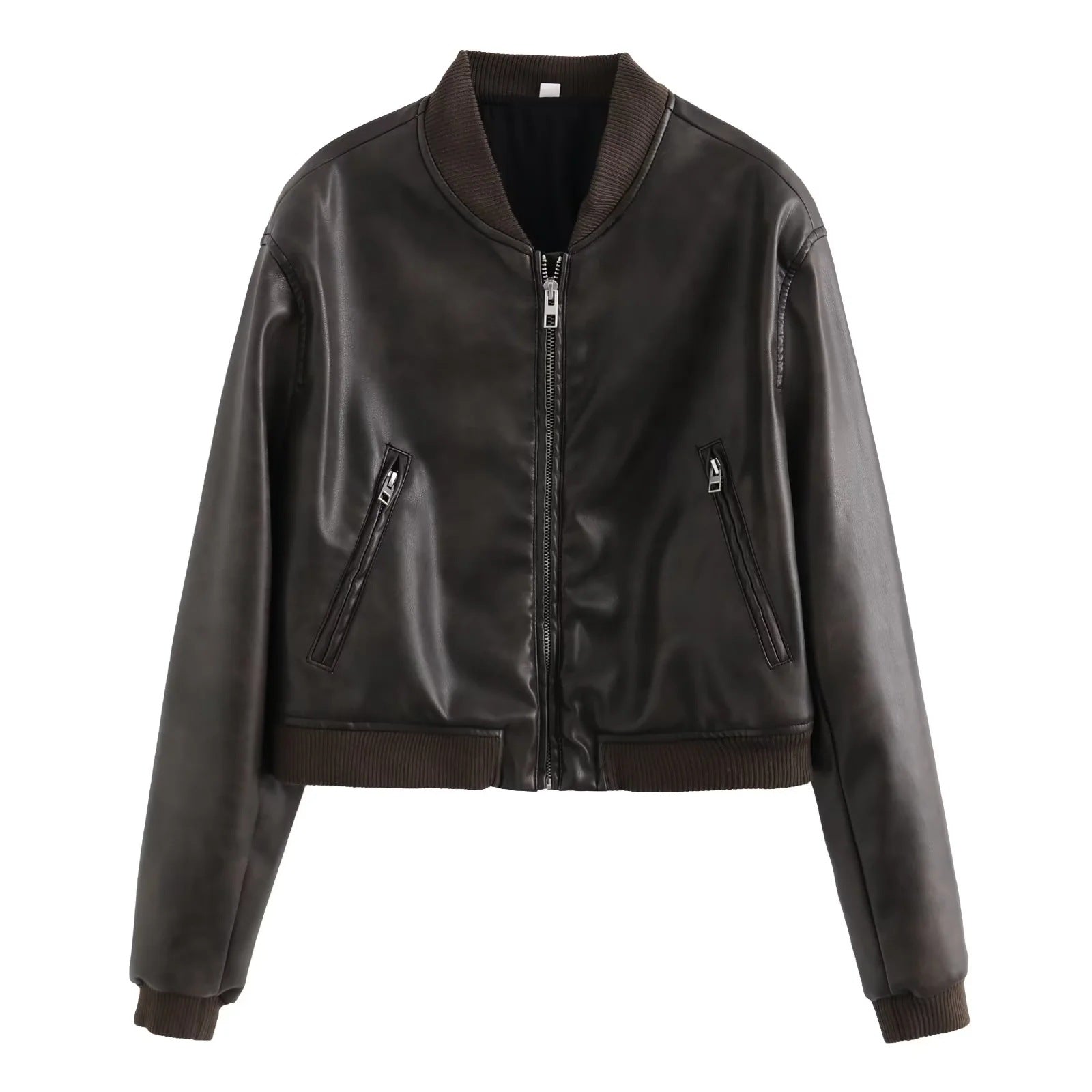 lookbook outfits Y2kpu Street Fashion Short Slim Autumn New Stand Collar Motorcycle Pilot Jacket Jacket Leather Coat 