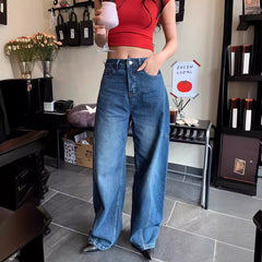 dti outfits Versatile Slimming Fashionable Pioneer Light Deconstruction Split Tangent Loose Curved Cocoon Jeans Women's Banana Pants  