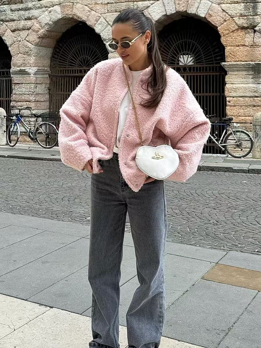 REALMEFIT  -  Nathaly Soft Pink Bouclé Jacket