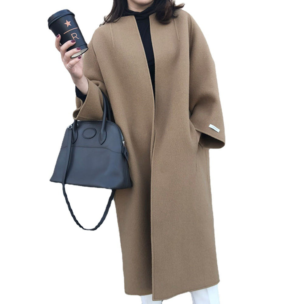 fall fashion 2024 Autumn and Winter New Fashion Loose Temperament Coat Long Solid Color Straight Coat Top for Women