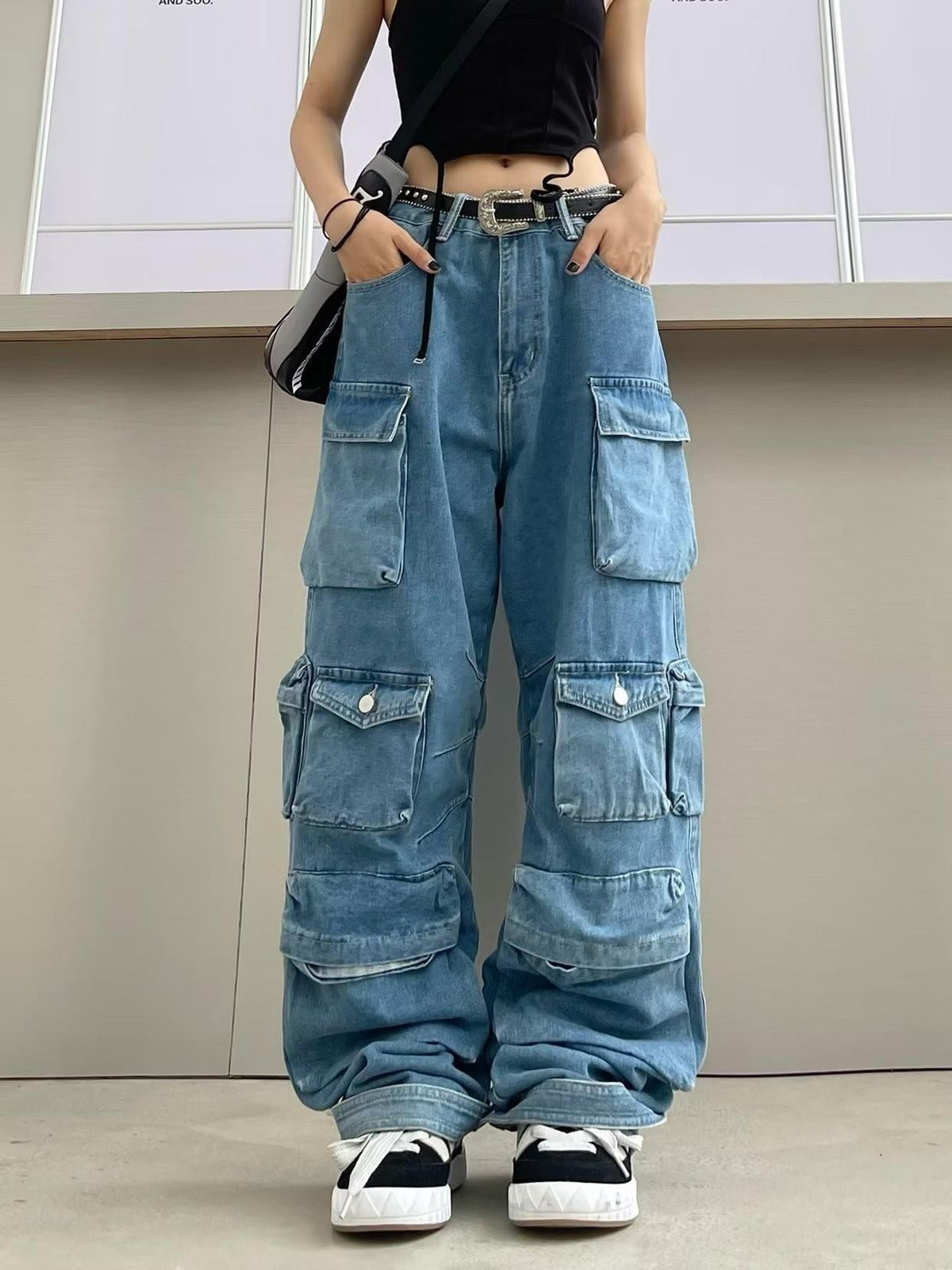 barn jacket outfits Women's Fashion All-Match Jeans Zipper Light Color Washed Overalls Trousers Simple New