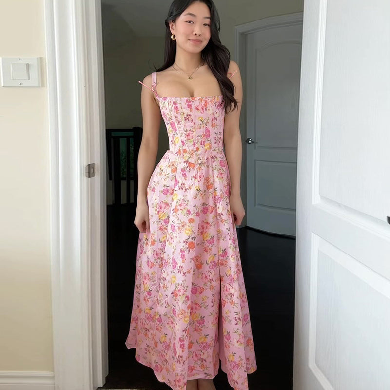 REALMEFIT  -  Zarya Floral Corset Midi Dress