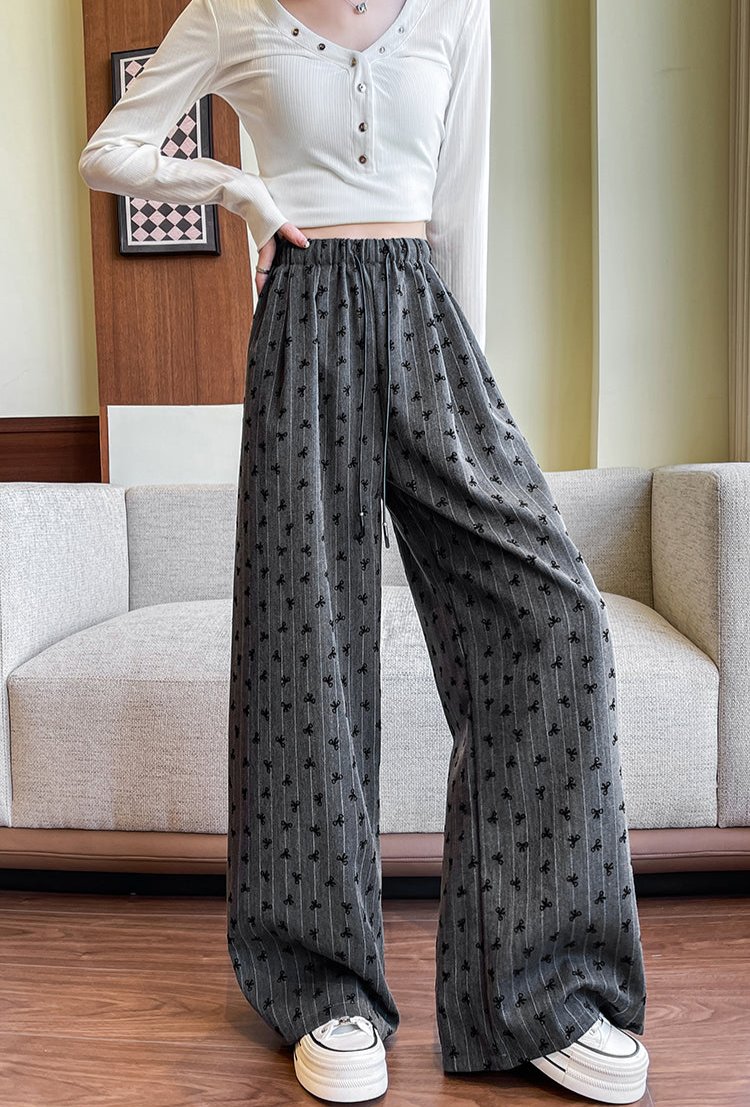 REALMEFIT  -  Annette Bow Print Wide-Leg Pants