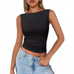 dti outfits Women's Pullover Sleeveless Hot Girl Outer Wear Square Collar Vest Women's Inner Wear Dopamine Top