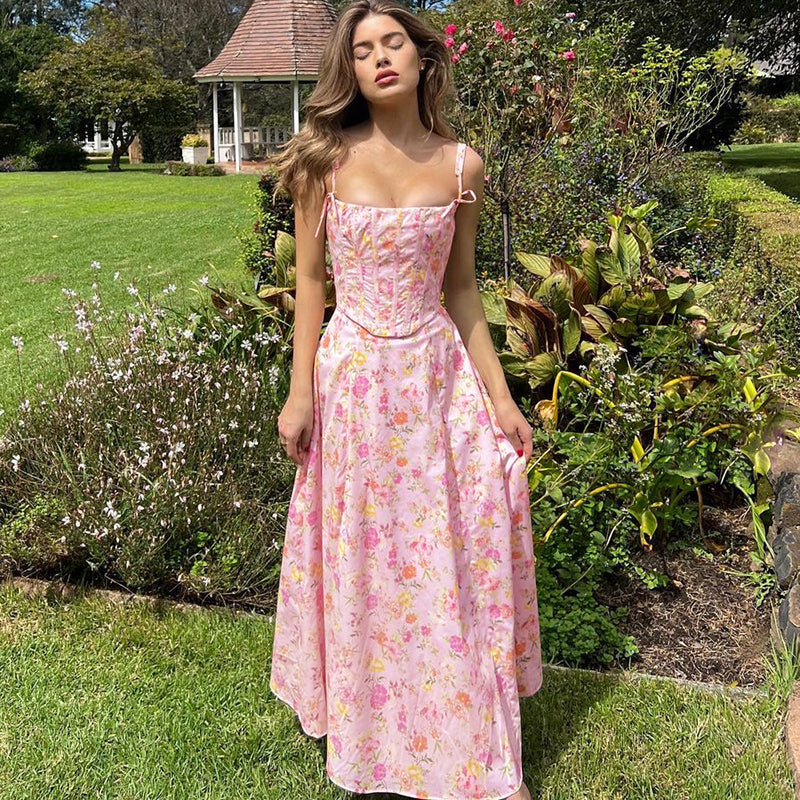 REALMEFIT  -  Zarya Floral Corset Midi Dress