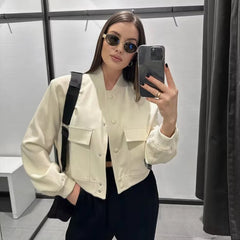 Realmefit  Winter Jackets For Women Fashion Pockets Autumn Jacket Solid Coat Female Long Sleeve Casual New Outerwears Chic Tops