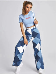 Realmefit  Argyle Plaid Casual Straight Pants Women High Waist Jeans Y2K Harajuku Aesthetic Trousers Checkered Streetwear  New