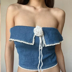 OKLULU  -  Korean Fashion Knitted Halter Camis Tank Tops Summer Slim Fit Flip Collar Crop Tops 2024 Casual High Street Sexy Vest