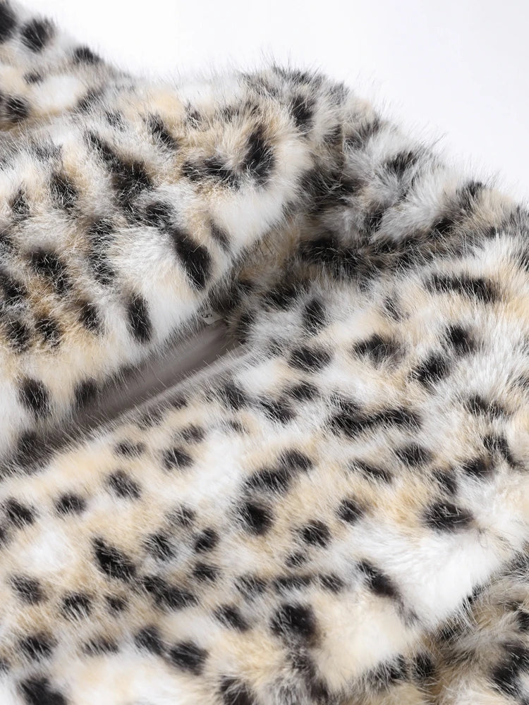 REALMEFIT  -  Vintage Leopard Print Faux Fur Winter Long Coats Women Thicken Warm Maxi Coat Female 2024 Casual High Street Lady Loose Outwears