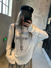 REALMEFIT  -  Streetwear Loose Graphic T Shirts Woman Clothing Korean Fashion 2000s Clothes Y2k Print Tees Female Long Sleeve Tshirt