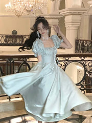 Realmefit  French Elegant Princess Evening Party Dress Women Vintage Romantic Prom Vestidos Korean A-line Graduation Dresses Summer New