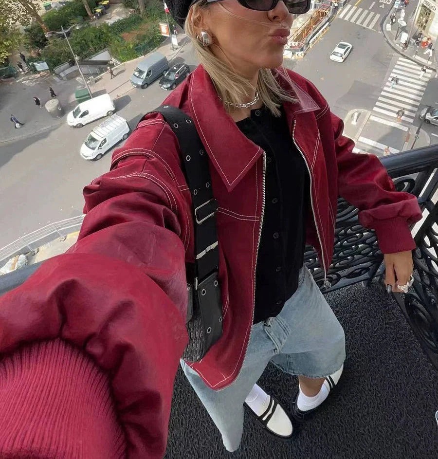 REALMEFIT  -  Tayla Faux Leather Jacket