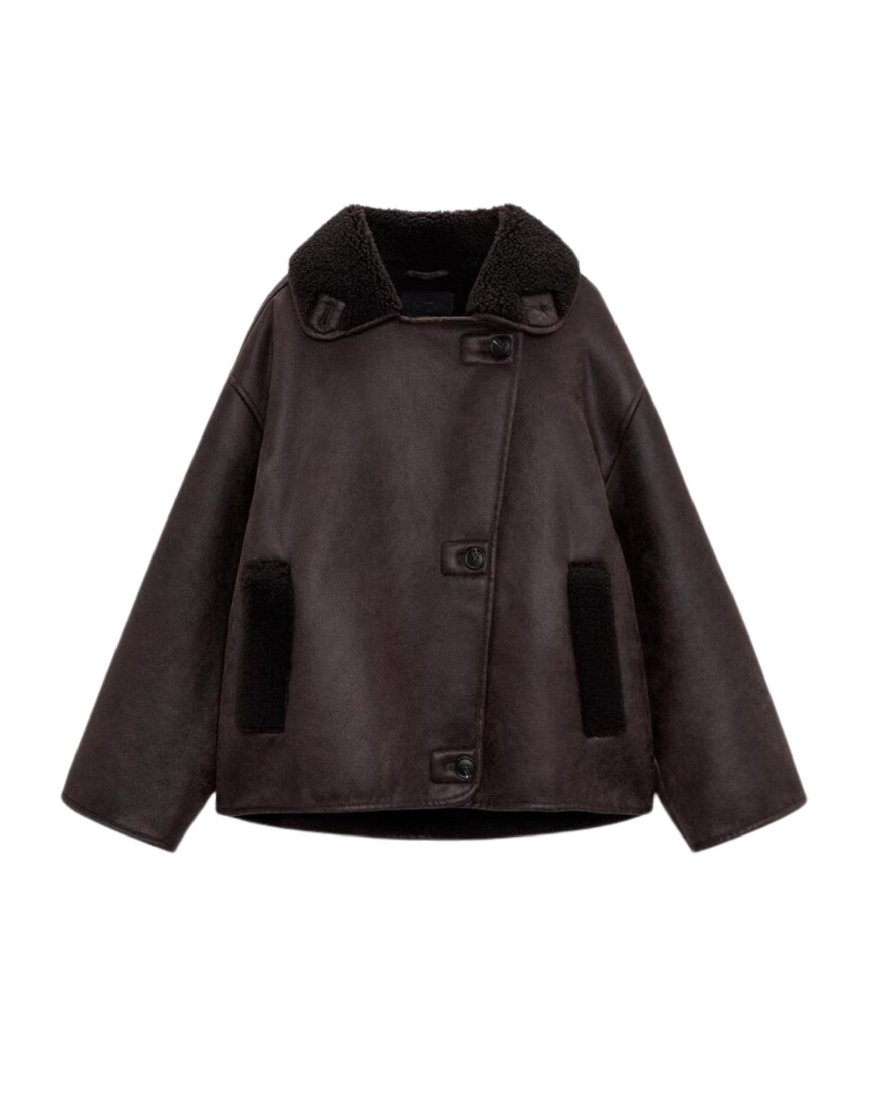 REALMEFIT  -  Minsa Shearling-Lined Faux Leather Jacket